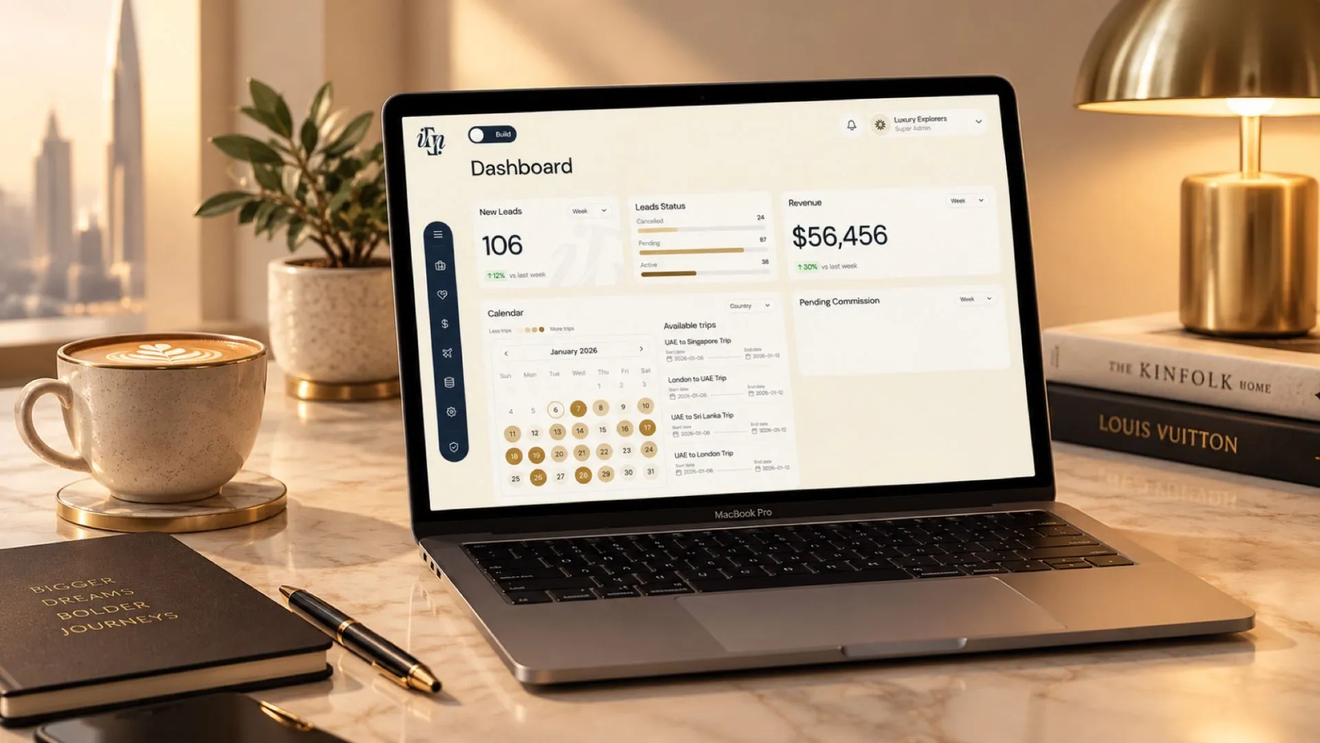 iTravelle dashboard interface